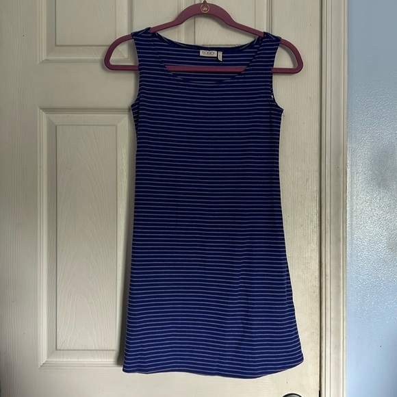 NWOT LOGO by Lori Goldstein lapis/nickel waffle knit tunic tank top size XXS - Picture 3 of 7